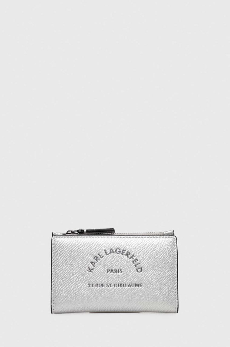 Karl Lagerfeld portfel damski kolor srebrny