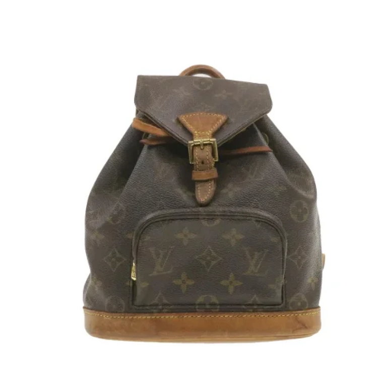 Używany Brązowy Materiałowy Plecak Louis Vuitton Montsouris Louis Vuitton Vintage