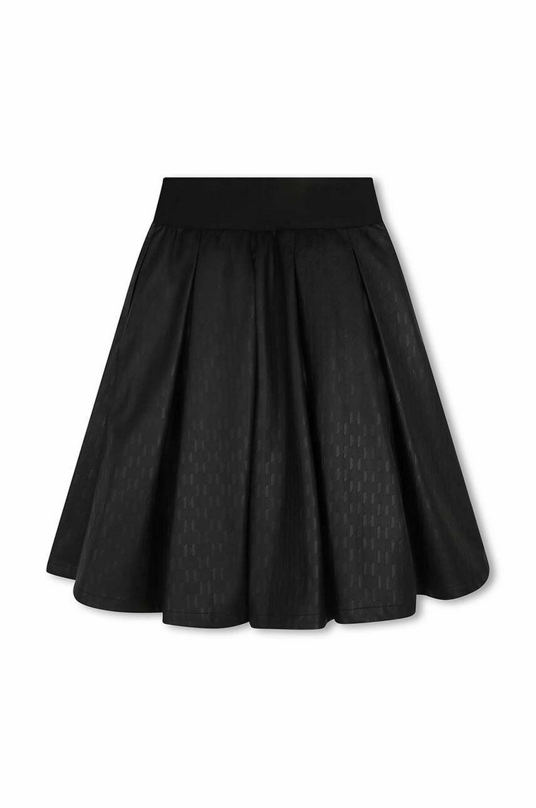 Karl Lagerfeld spódnica bawełniana dziecięca kolor czarny mini rozkloszowana