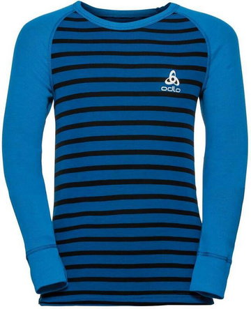Odlo Active Warm Koszulka z długim rękawem Dzieci, directoire blue/black/stripes 80 2019 Koszulki z