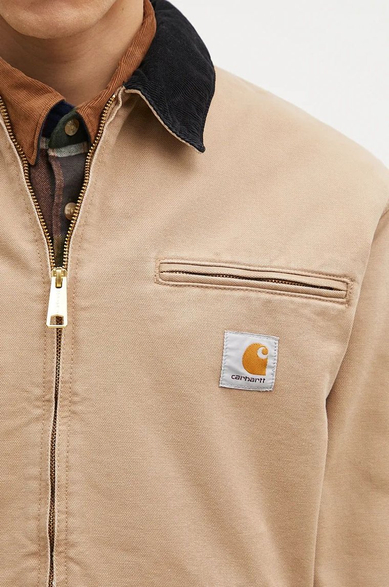 Carhartt WIP kurtka koszulowa bawełniana OG Detroit Jacket kolor beżowy przejściowa I027358.2I73K