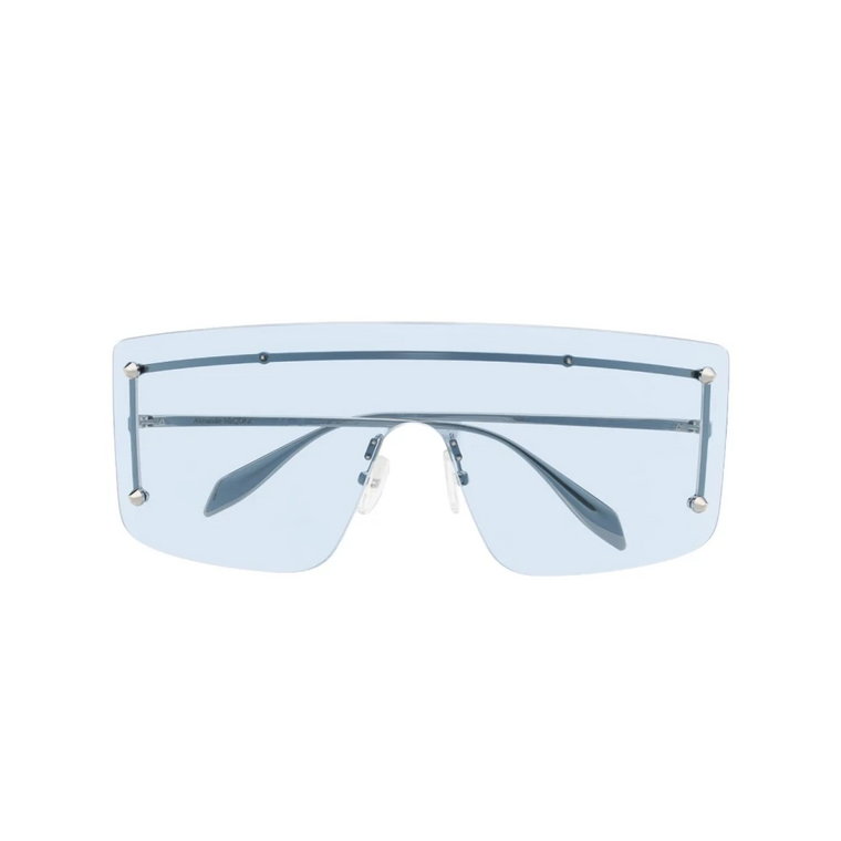 Srebrne Okulary z Ramką w Kształcie Tarczy dla Kobiet Alexander McQueen