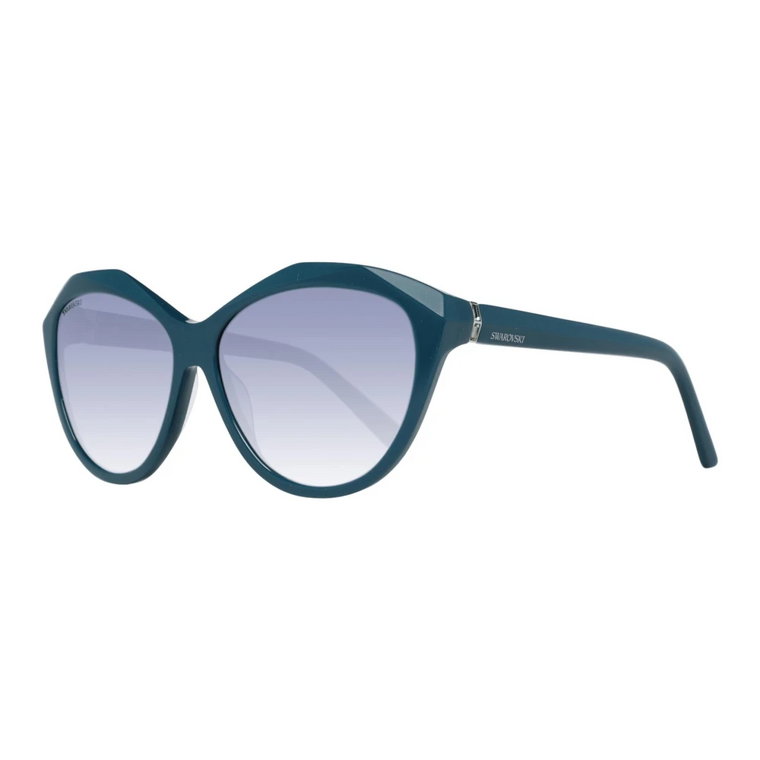 Niebieskie Owalne Okulary Przeciwsłoneczne dla Kobiet Swarovski