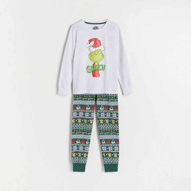 Reserved - Świąteczna piżama Grinch - ciemnozielony