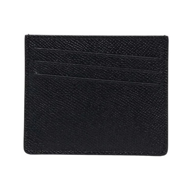 Czarny skórzany portfel na karty dla mężczyzn Maison Margiela