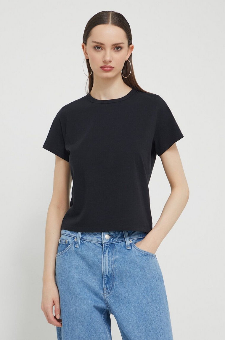 Abercrombie & Fitch t-shirt bawełniany damski kolor czarny