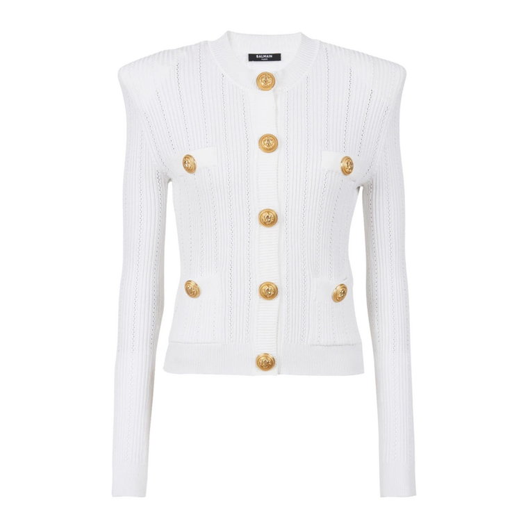 Knit cardigan with gold buttons Balmain