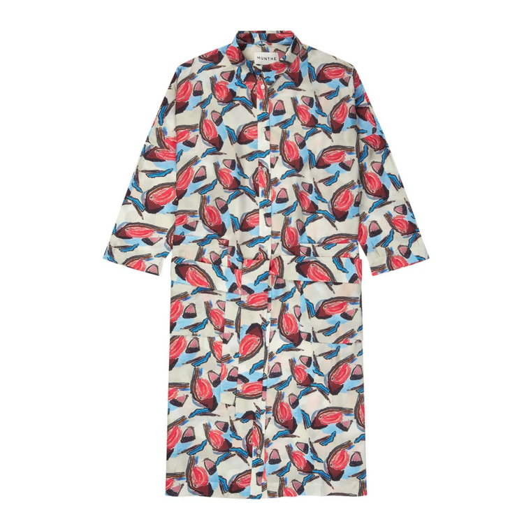 Sukienka koszulowa z abstrakcyjnym wzorem Munthe