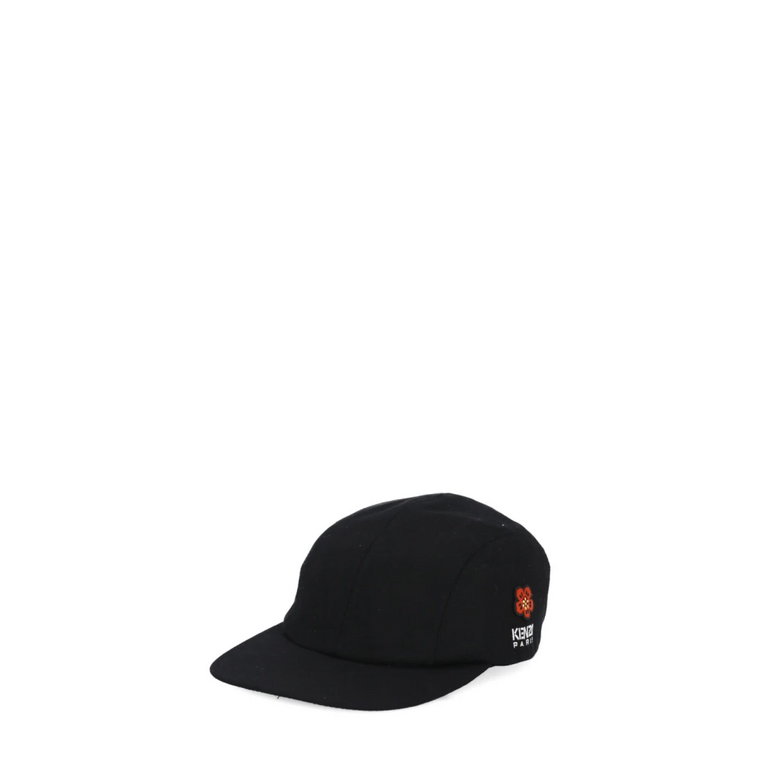 Czarna bawełniana czapka baseballowa z haftem Boke Flower Kenzo
