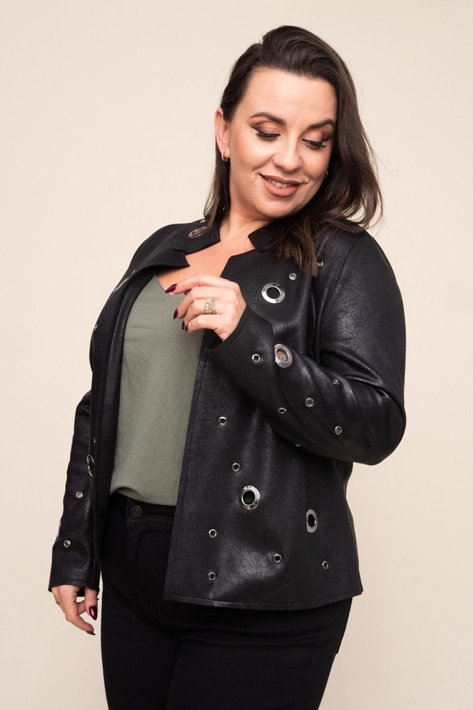 Czarna Marynarka MILIS Plus Size