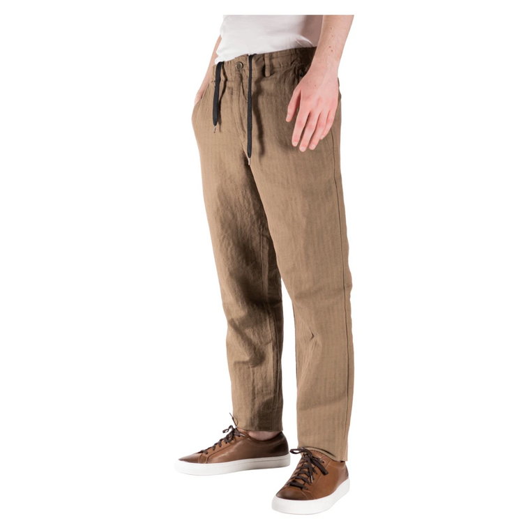 Nowoczesne spodnie z szerokimi nogawkami z lnu Aspesi