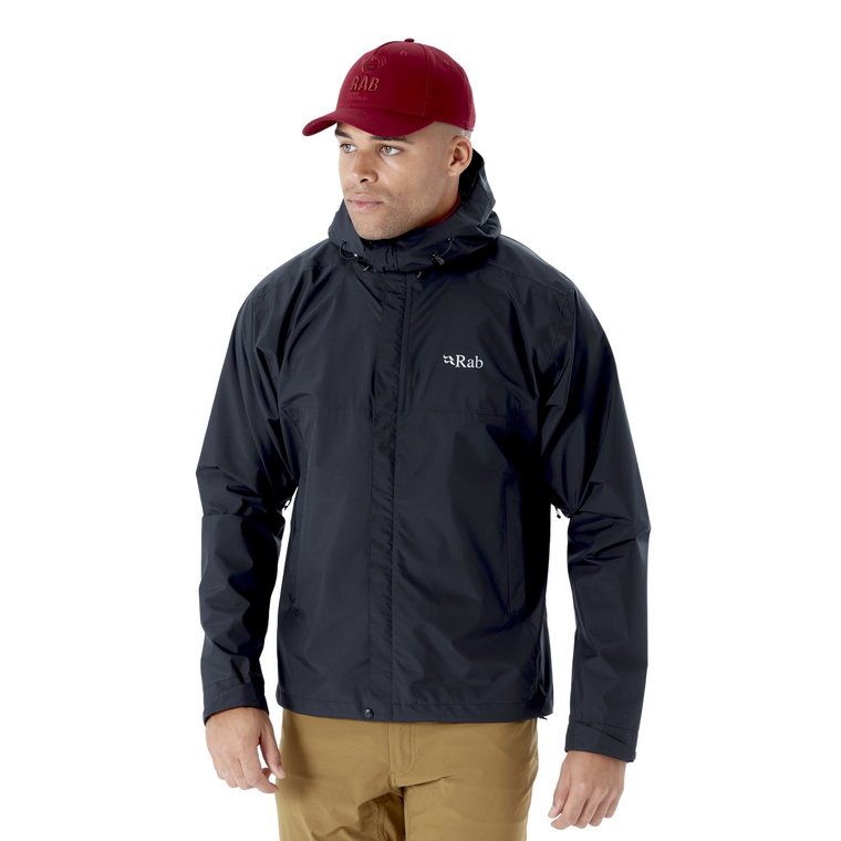 Męska kurtka przeciwdeszczowa Rab Downpour Eco Jacket black - M
