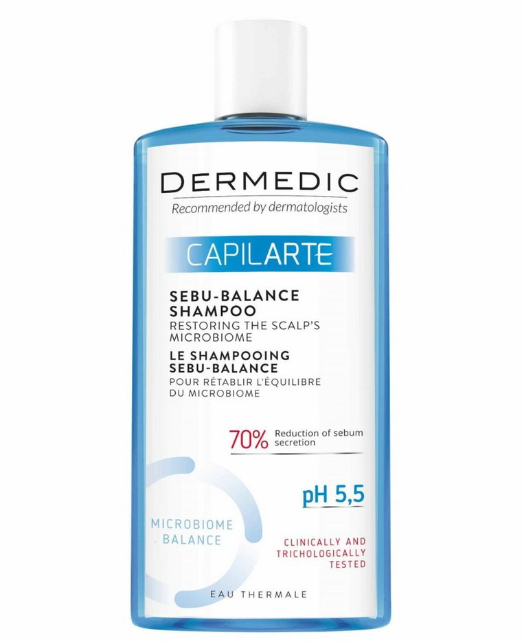 Dermedic Capilarte Sebu Balance Szampon przywracający równowagę mikrobiomu skóry do włosów nadmierni