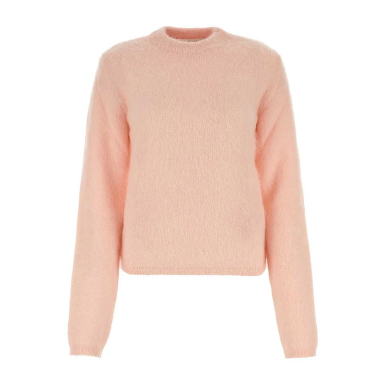 Przytulny różowy sweter z mohairu Marni