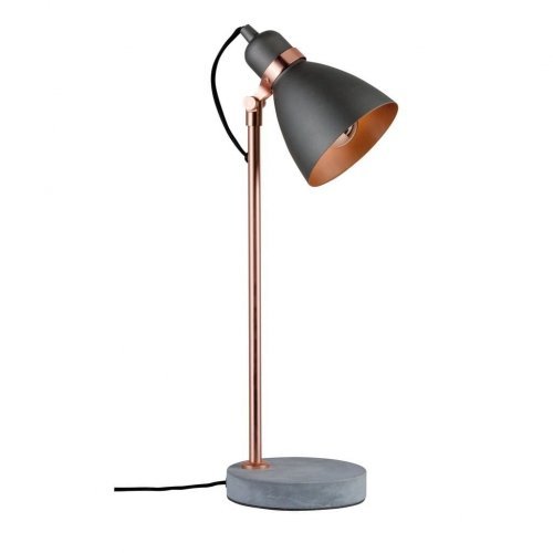 Neordic Orm Lampa stołowa max. 1x20W E27 230V Szary/Miedziany Metal/Beton