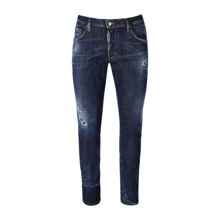 Spodnie Skater Blue - Slim Fit, Przetarcia i Efekt Wypranego Denimu Dsquared2