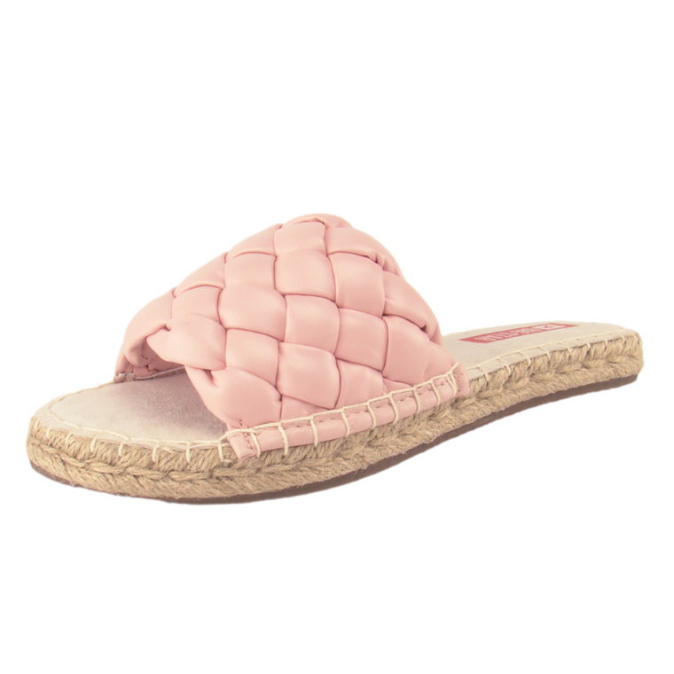 Klapki damskie plecione BIG STAR espadryle pink