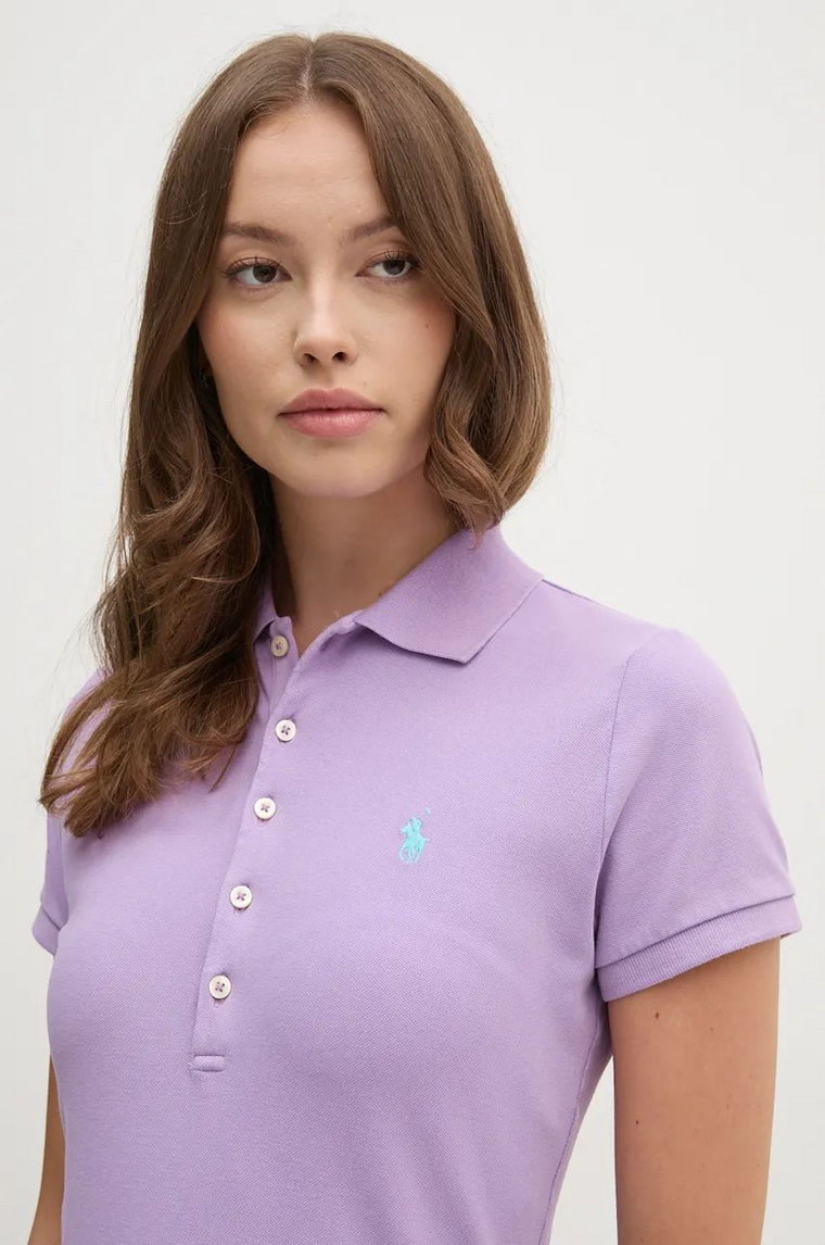 Polo Ralph Lauren polo bawełniane kolor fioletowy 211939271