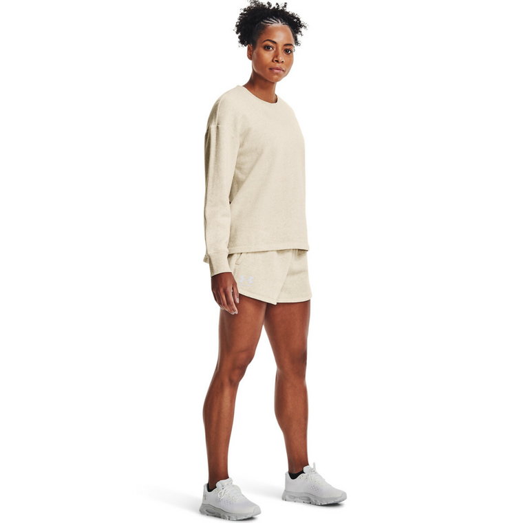 Damskie spodenki treningowe UNDER ARMOUR Rival Fleece Short - beżowe