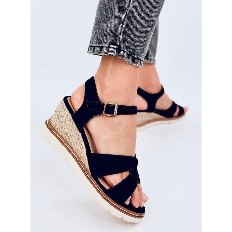 Espadryle na koturnie Sermon Black czarne