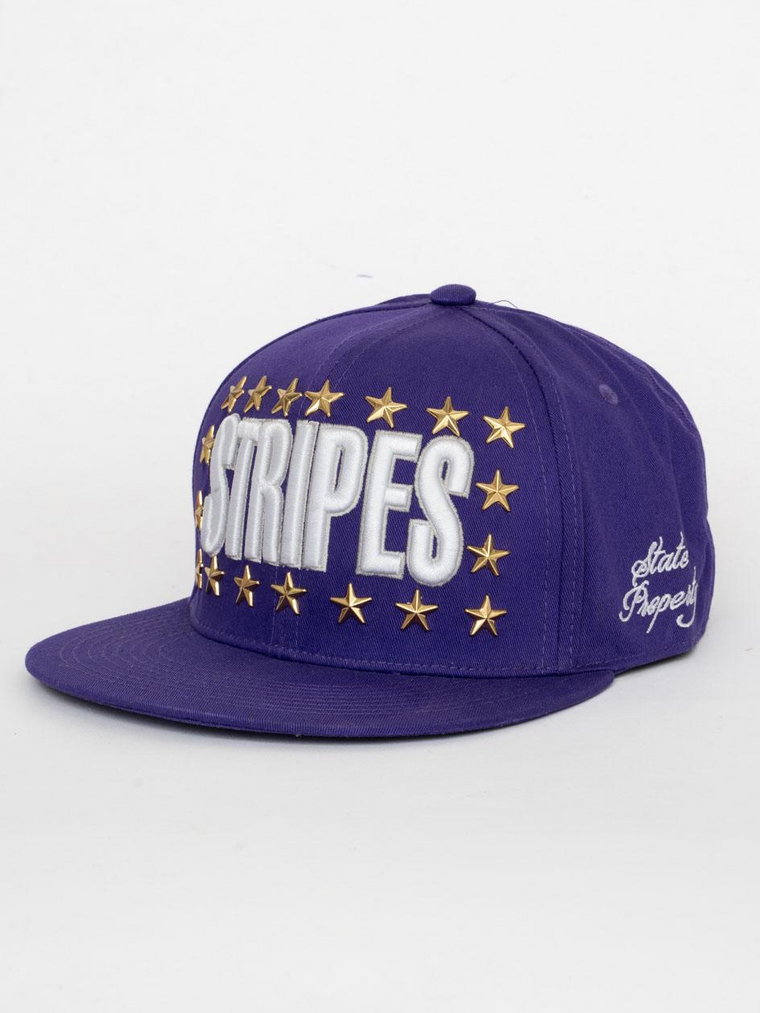 Czapka Z Daszkiem Snapback Fioletowa Royal Blue Haft Stripes Stars