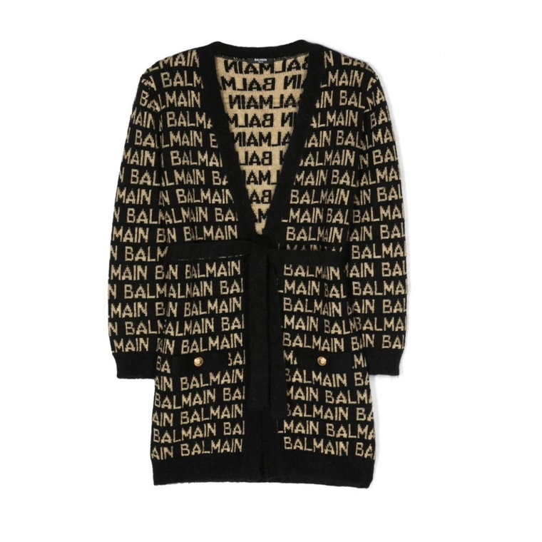 Czarne bluzy dla dziewcząt Aw23 Balmain