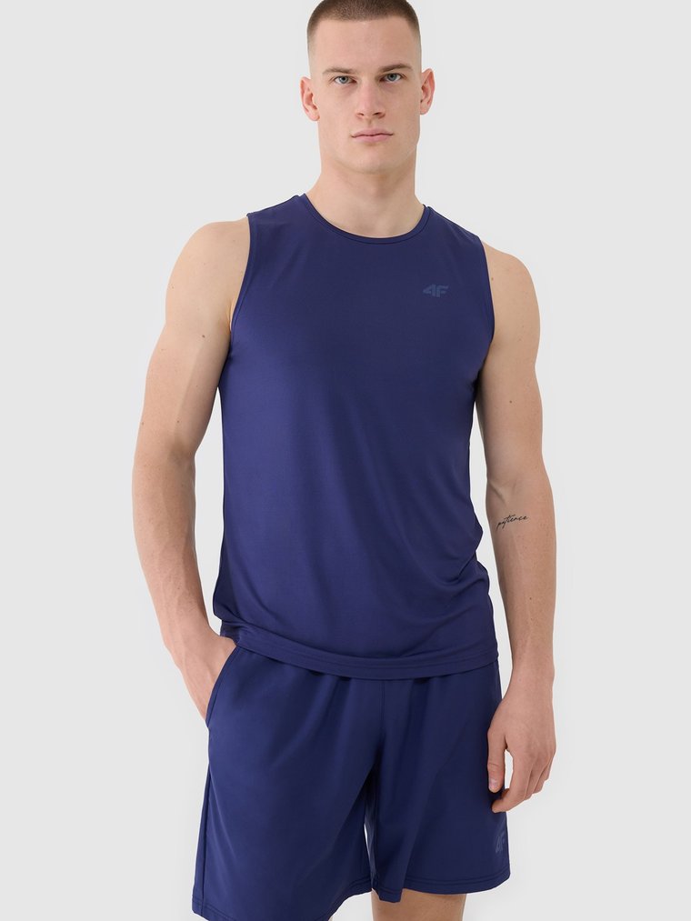 Tank top regular szybkoschnący męski - granatowy