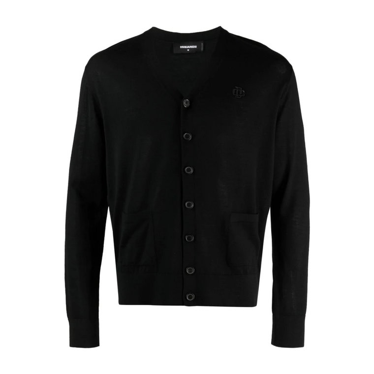 Czarny Sweter Rozpinany dla Mężczyzn Dsquared2