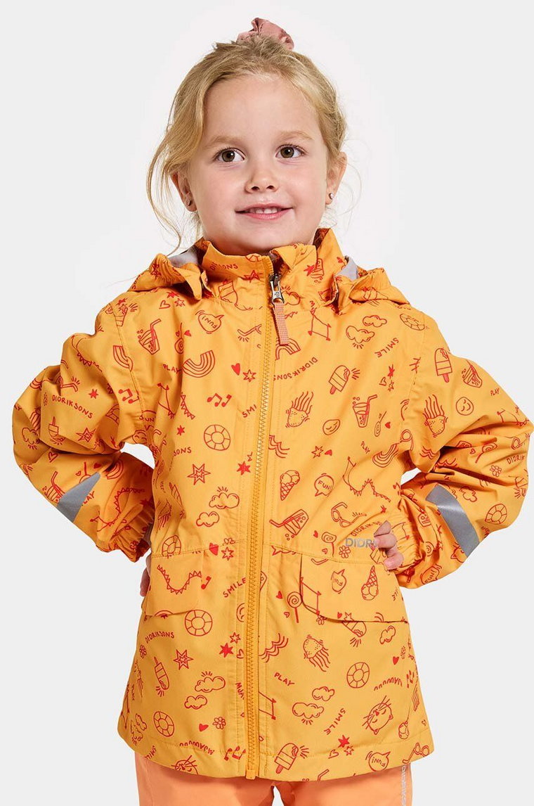 Didriksons kurtka przeciwdeszczowa dziecięca NORMA KIDS PR JKT 3 kolor pomarańczowy
