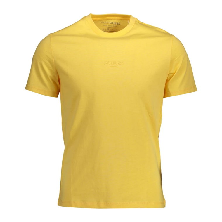 Żółta Bawełniana Koszulka z Nadrukiem Guess