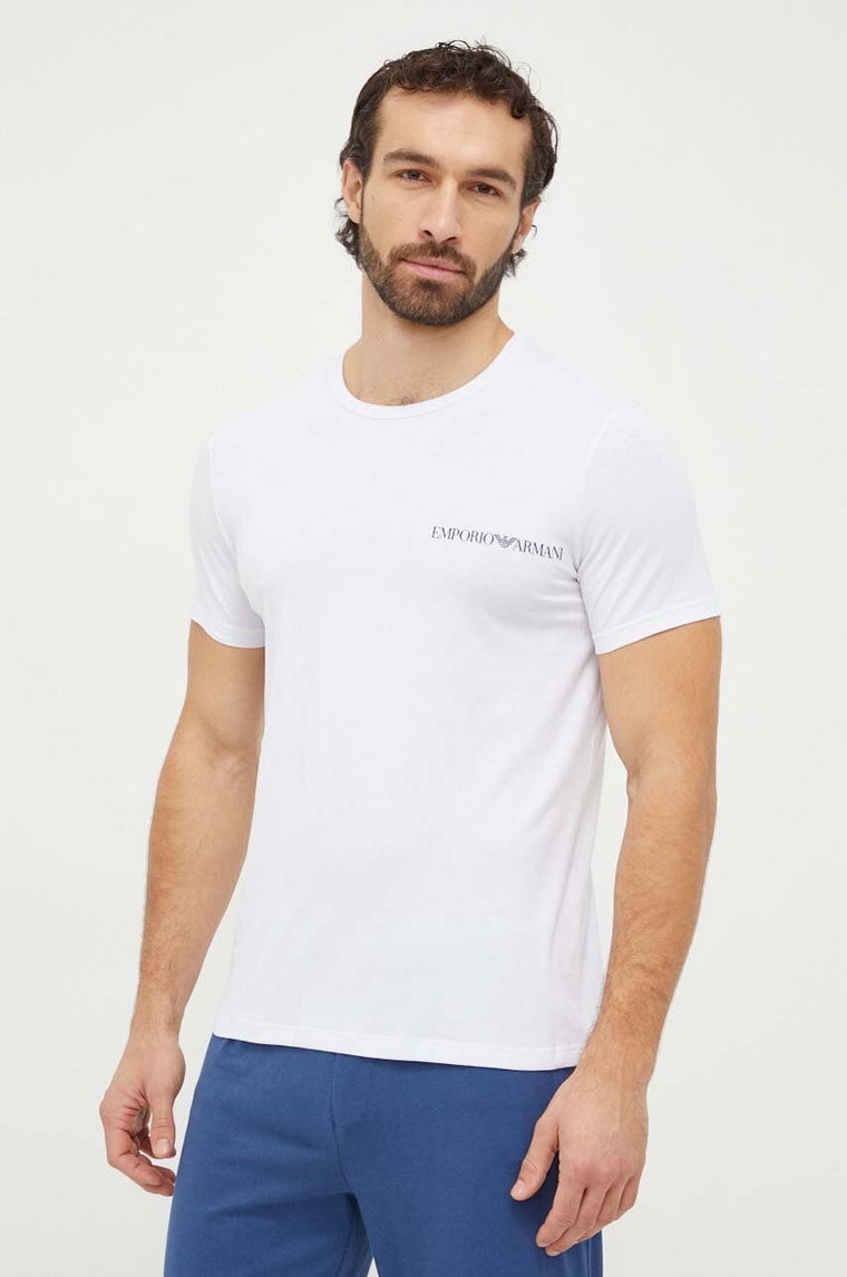 Emporio Armani Underwear t-shirt lounge 2-pack kolor granatowy z nadrukiem 111267 4R717