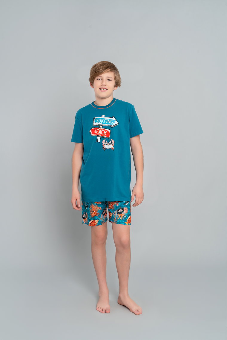 Krab piżama chłopięca krótki rękaw, krótkie spodnie