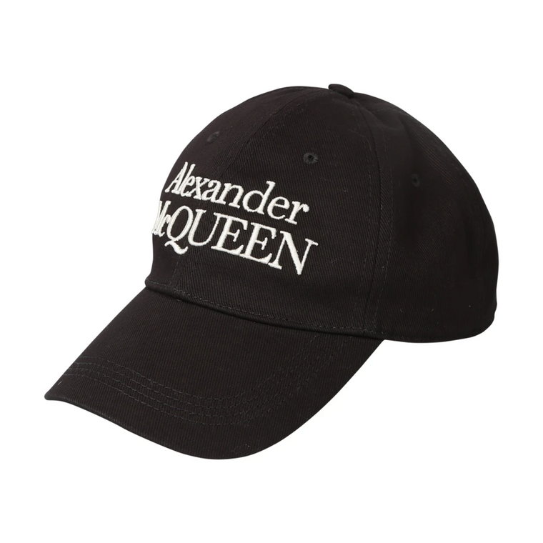 Czarna czapka z zakrzywionym daszkiem dla mężczyzn Alexander McQueen
