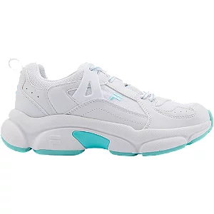 Białe sneakersy fila z niebieskiemi elementami - Damskie - Kolor: Białe - Rozmiar: 41