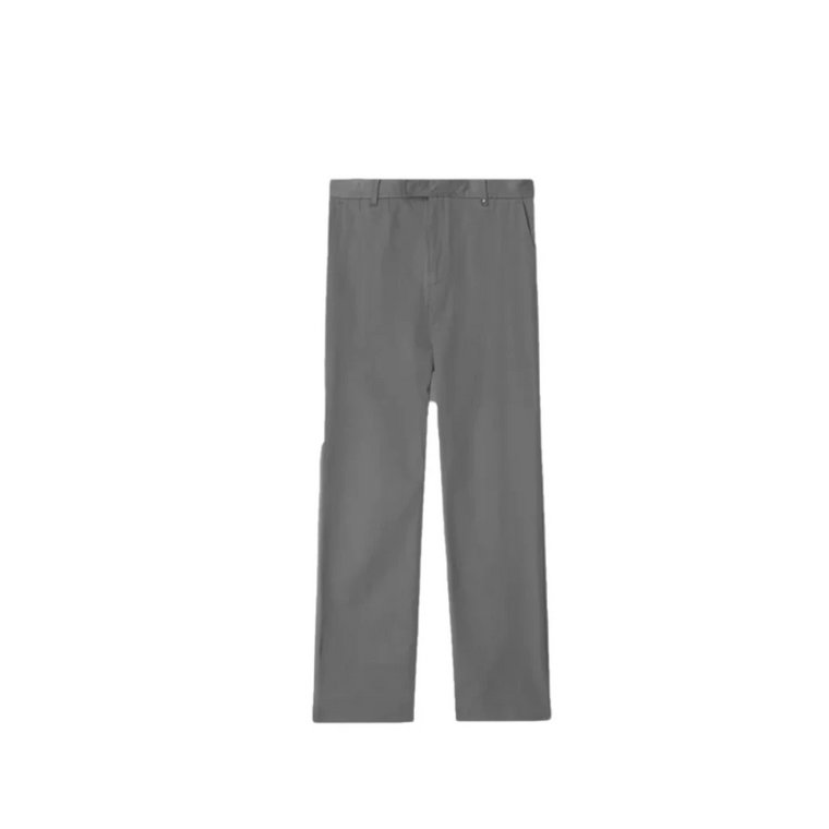Klasyczne szare bawełniane spodnie chinos z tkaniny twill Burberry