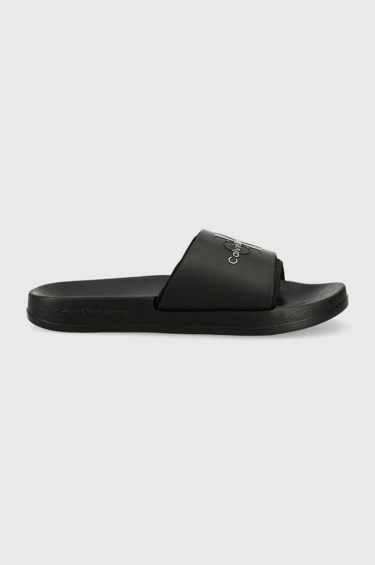 Calvin Klein Jeans klapki SLIDE MONOGRAM TPU damskie kolor czarny YW0YW00585