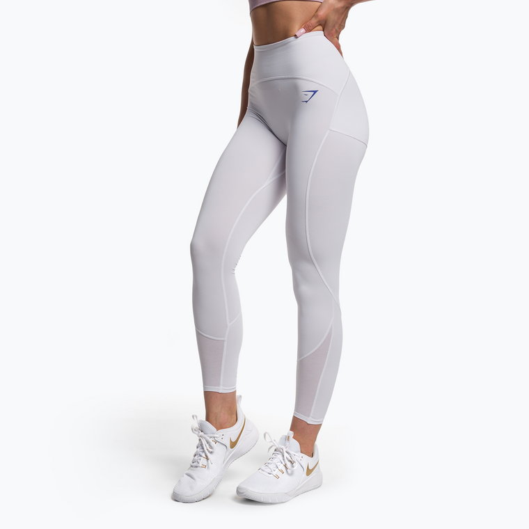 Legginsy treningowe damskie Gymshark Pulse white/blue