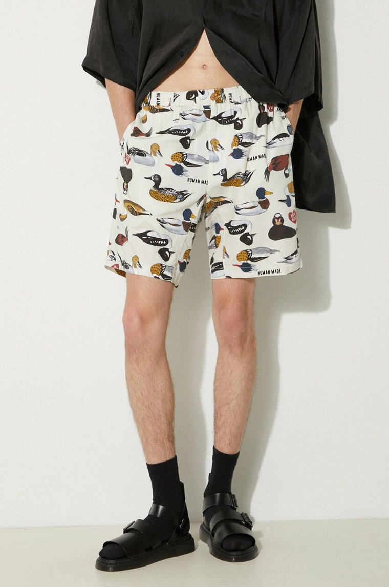Human Made szorty bawełniane Duck Shorts kolor beżowy HM27PT018