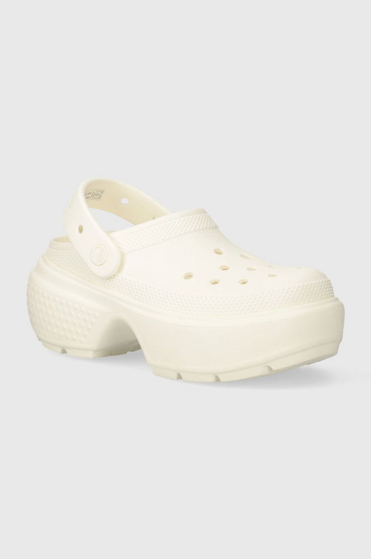 Crocs klapki Stomp Slide damskie kolor beżowy na platformie 209347.0WV