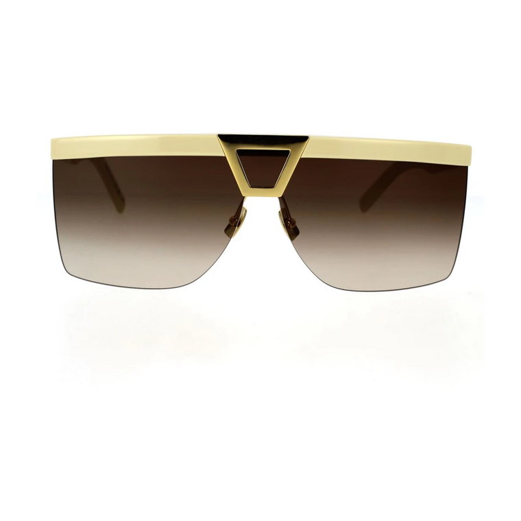 Womens Mask Style Sunglasses with Geometric Detail Saint Laurent