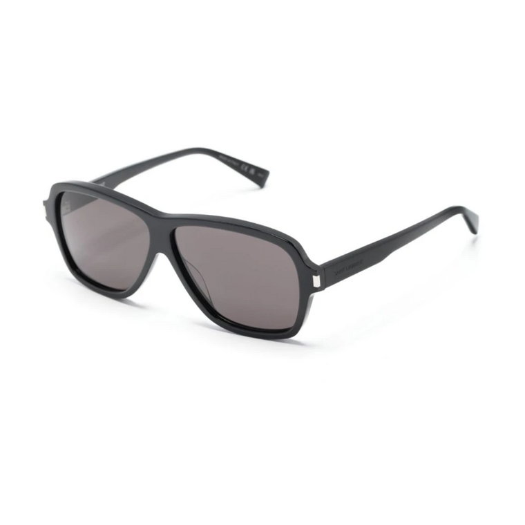 Czarne okulary przeciwsłoneczne z oryginalnym etui Saint Laurent