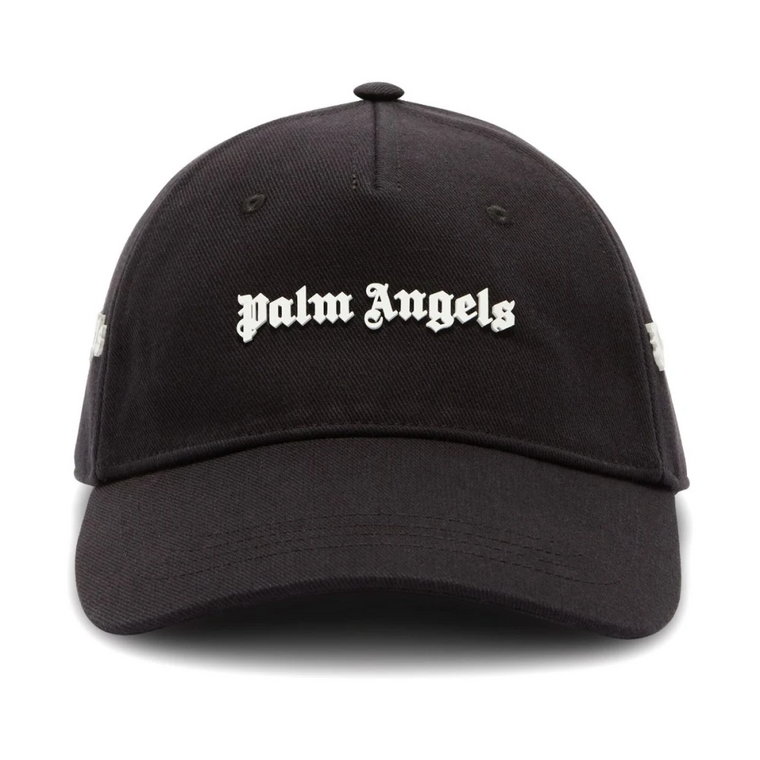 Czarna czapka baseballowa z haftowanym logo Palm Angels