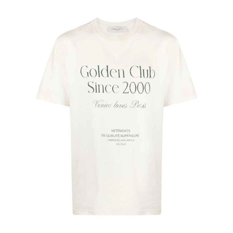 Białe T-shirty i Pola dla mężczyzn Golden Goose