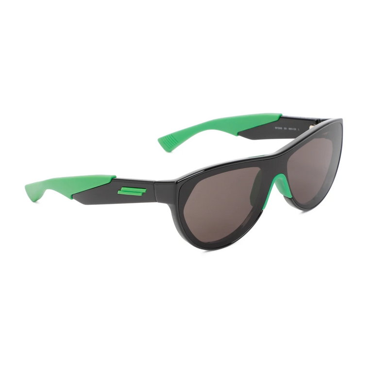 Czarne okulary przeciwsłoneczne z zielonymi świątkami Bottega Veneta