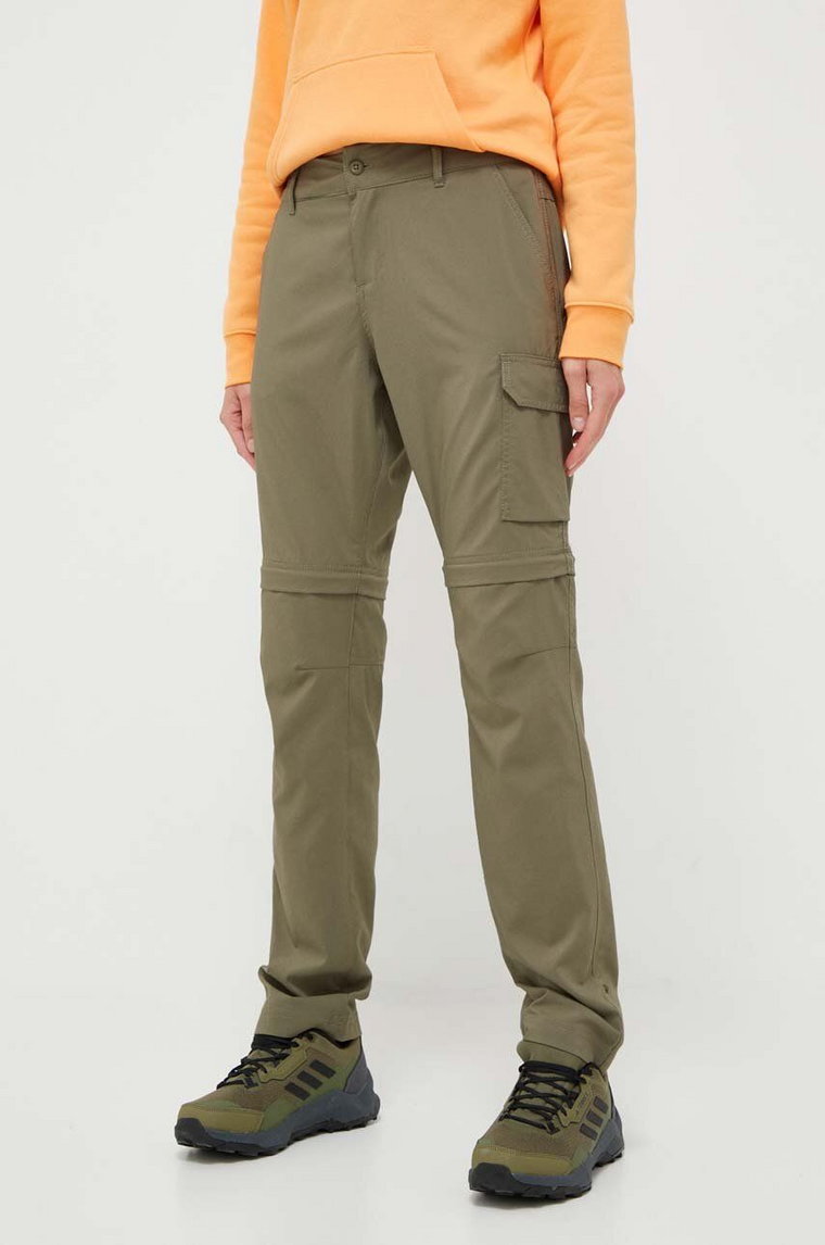 Columbia spodnie outdoorowe Silver Ridge Utility kolor zielony dopasowane medium waist