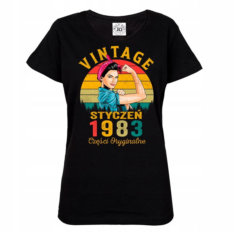Damska Koszulka 40 Urodziny Vintage Styczeń 1983