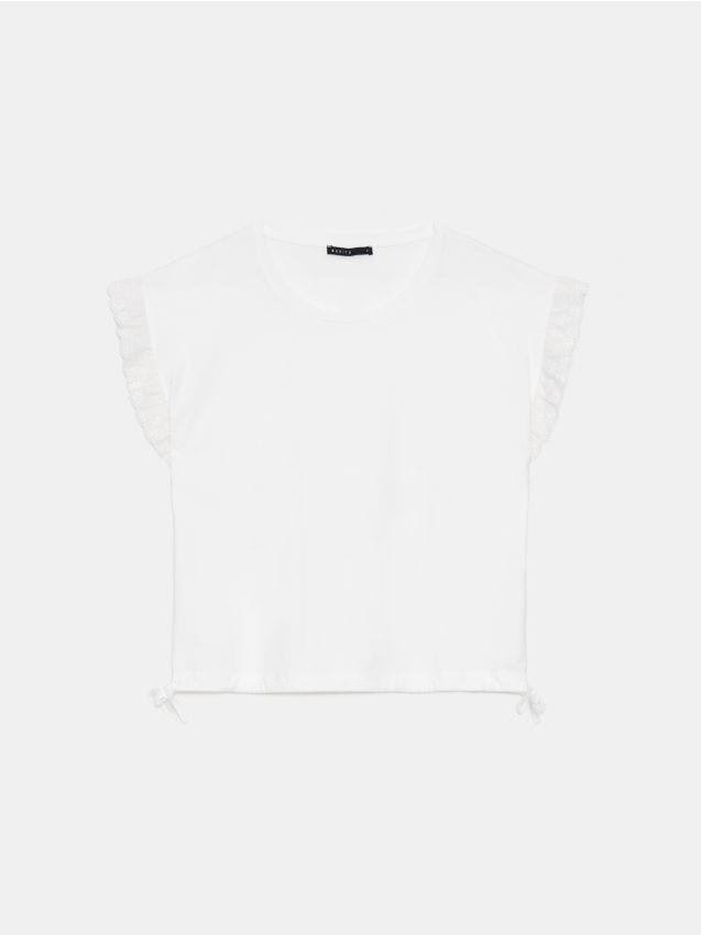 Mohito - Bawełniany biały t-shirt - biały