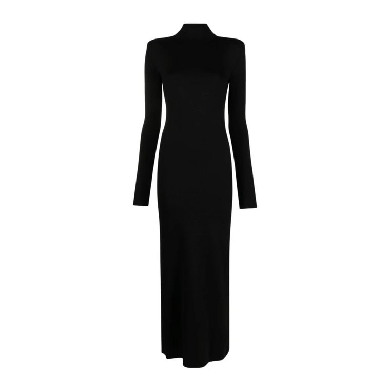 Elegancka Sukienka Midi z Wełny Saint Laurent