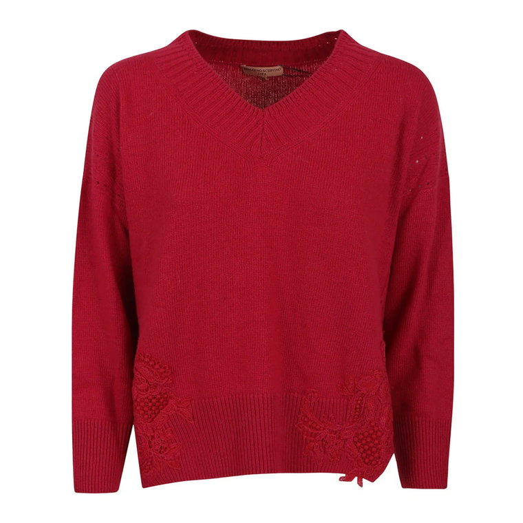 Jazzy Fuchsia Sweter z Dekoltem w Serek Ermanno Scervino