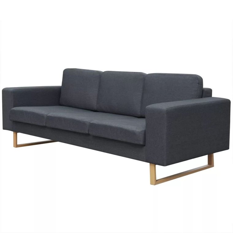 Sofa tapicerowana vidaXL, 3-osobowa, ciemnoszara, 200x82x76 cm